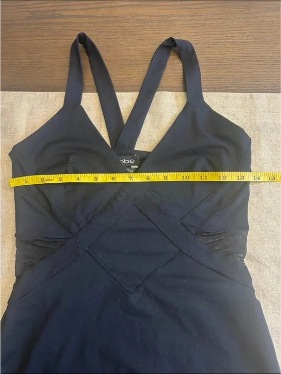 bebe Black Mesh-Trim Tank Top - Picture 5 of 7